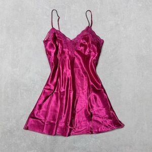 Fredrick’s of Hollywood Pink Lace Lingerie Slip Dress with Adjustable Straps